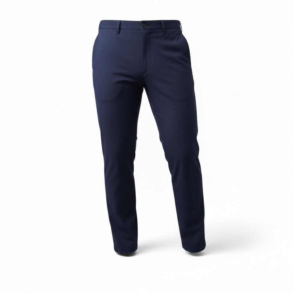 Adidas Navy Polyester Spandex Blend Elastic Waistband Slim-Fit Golf Pants 32/32